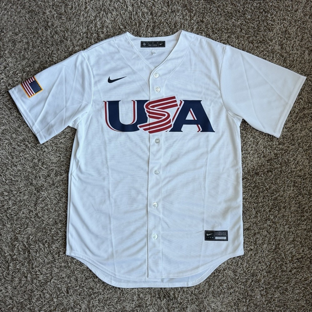 Nike Team USA World Baseball Classic Jersey White Blank Mens Size Medium NEW